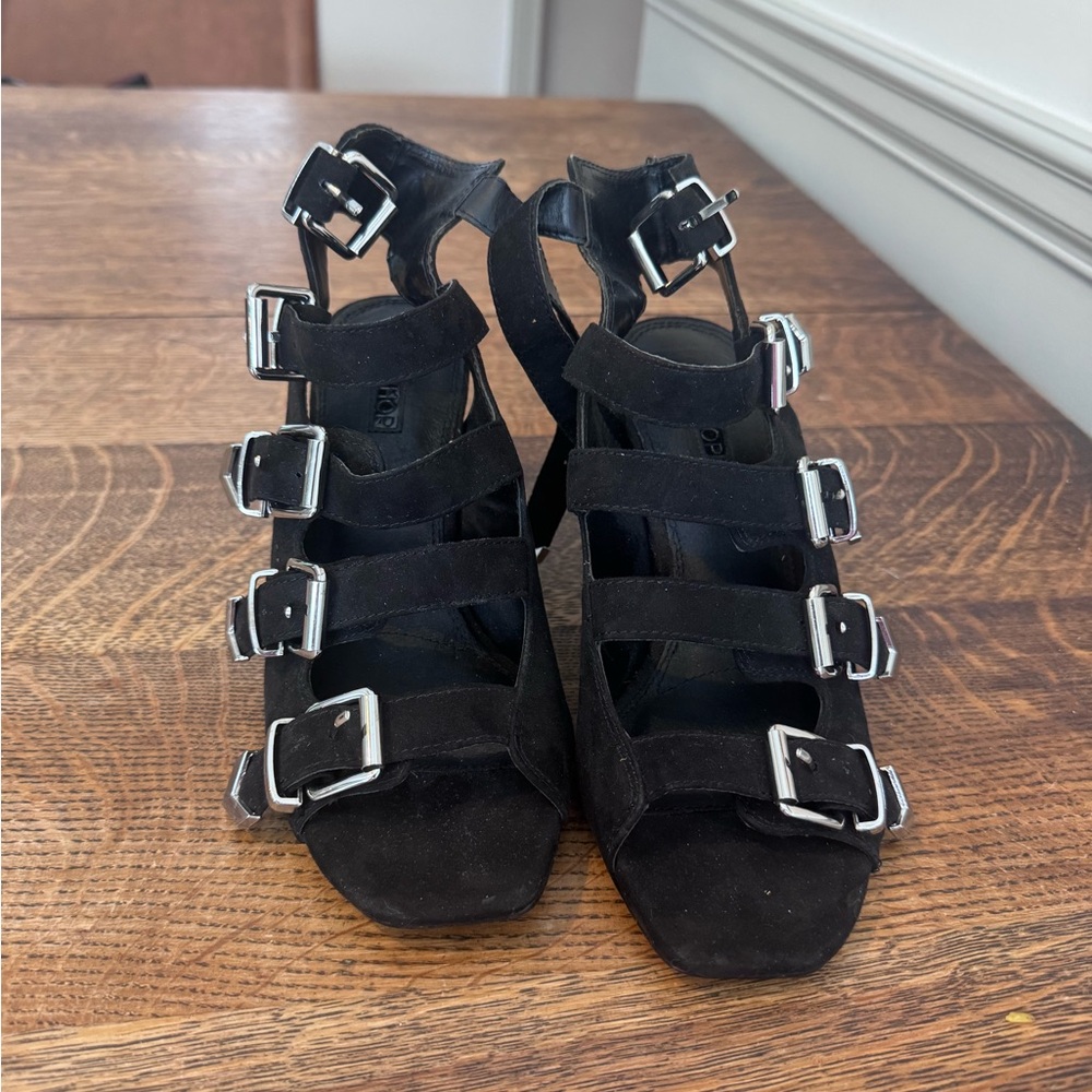 Topshop Black Suede Heels